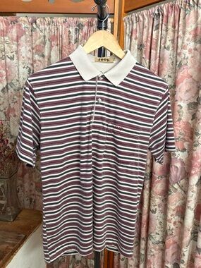 Vintage Jeep Striped Polo Shirt